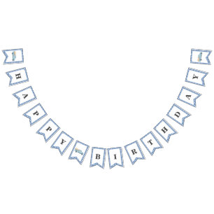 Vår lilla Pumpkin/Blue Lastbil Birthday Banner Vimplar