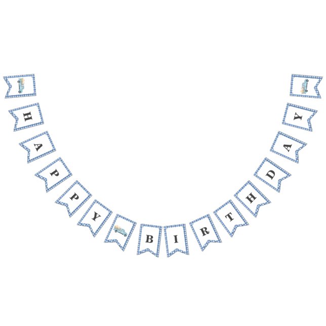 Vår lilla Pumpkin/Blue Lastbil Birthday Banner Vimplar (Alla)