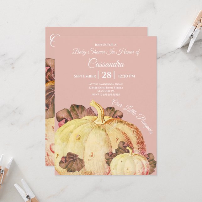 Vår lilla Pumpkin BOHO Mauve Flicka Shower (Fram/Back In Situ)