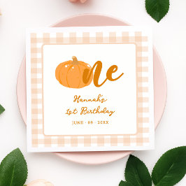 Vår lilla Pumpkin Boho-Orange 1:a födelsedagen Pappersservett