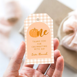 Vår lilla Pumpkin Boho-Orange 1:a födelsedagen Presentetikett