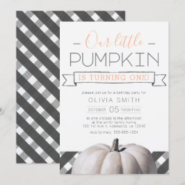 Vår lilla Pumpkin Buffalo Play faller första födel Inbjudningar