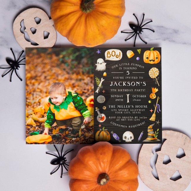 Vår lilla Pumpkin | Cute Halloween-Födelsedagsfest Inbjudningar (Skapare uppladdad)