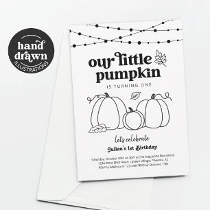 Vår lilla Pumpkin First Födelsedagsfest inbjudan
