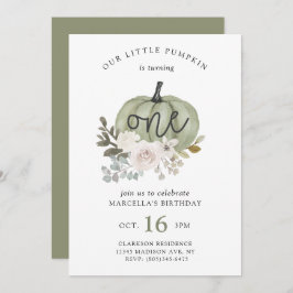 Vår lilla Pumpkin-inbjudan om fallande Blommigt Inbjudningar