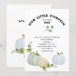 Vår lilla Pumpkin-inbjudan på födelsedagen Inbjudningar