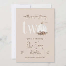 Vår lilla Pumpkin-inbjudan till andra födelsedagen Inbjudningar