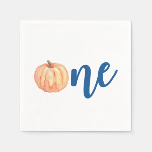 Vår lilla Pumpkin One-blåa första födelsedag Pappersservett