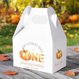 Vår lilla pumpkin sjunker första födelsedag presentaskar