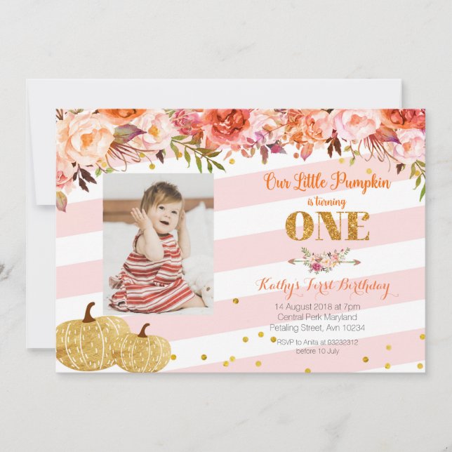 Vår lilla Pumpkin vänder en inbjudan (Framsida)