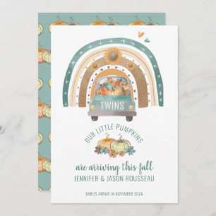 Vår lilla pumpkins Rainbow Twillingars Birth Meddelande