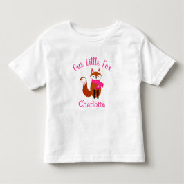 Vår lilla räv söta rosa halsduk Personlig baby T Shirt