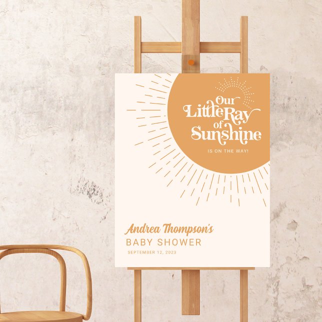 Vår lilla Ray från Sunshine Boho Gult Baby Shower Poster (Skapare uppladdad)