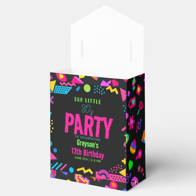 vår lilla Retro Neon 80-tals Födelsedagsfest Presentaskar (Öppnad)
