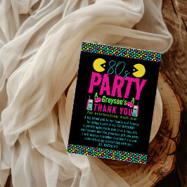 vår lilla Retro Neon 80-tals födelsedagsfest Tack Kort