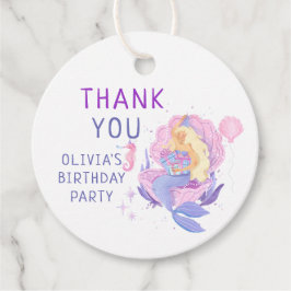 Vår lilla Sjöjungfru är färglös hela födelsedagen Gåvor Etiketter