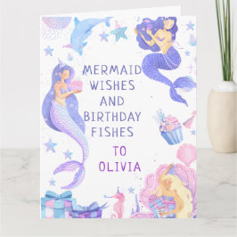 Vår lilla Sjöjungfru är färglös hela födelsedagen Kort