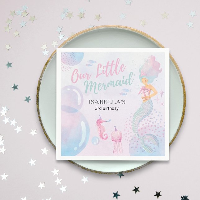 Vår lilla Sjöjungfru Birthday Pappersservett (Skapare uppladdad)