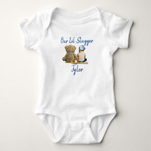 Vår lilla Slugger Personlig Baby Pojke T Shirt
