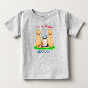 Vår lilla Slugger Personliga baseboll tema T Shirt