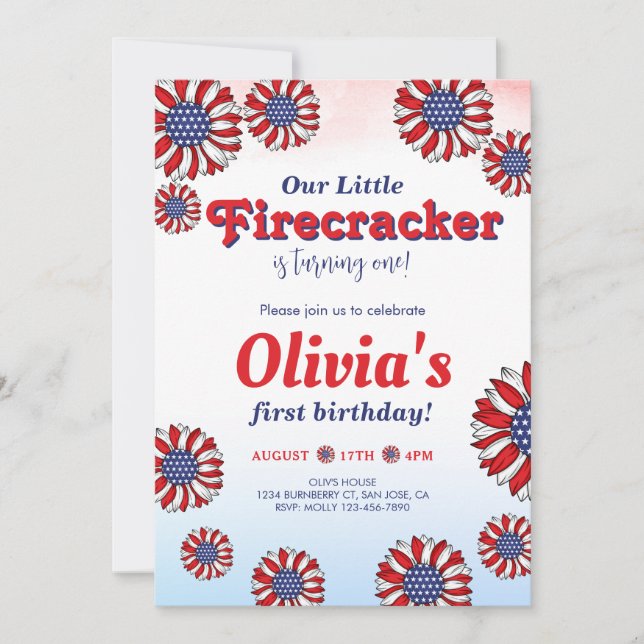 Vår lilla smällare 1-årsdag inbjudningar (Framsida)