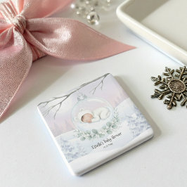 Vår lilla snöbaby är på väg - minnessaksgåva magnet