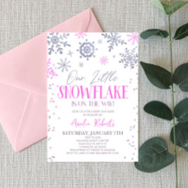 Vår lilla snöflammande vinter Wonderland Baby Show Inbjudningar