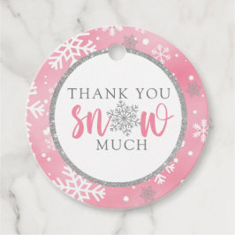 VÅR LILLA SNOWFLAKE-ROSA FÖRSTA BIRTHDAG GÅVOR ETIKETTER