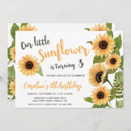 Vår lilla solros, vattenfärg vilken ålder som hels inbjudningar