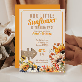 Vår lilla solrosgård är under födelsedag inbjudningar