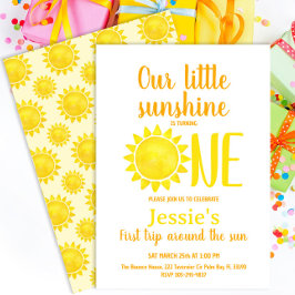 Vår lilla solsken första födelsedag Inbjudan