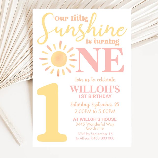 Vår lilla solskensinbjudan på första födelsedagen  inbjudningar (SUNSHINE 1st Birthday Invitation Editable Our little Sunshine Invitation Digital Boho Sun First)