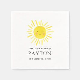 Vår lilla solskine Party-flicka 1:a födelsedagen Pappersservett