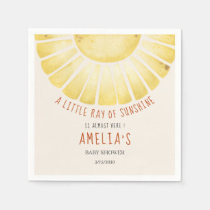 Vår lilla solstråle Baby Shower-inbjudan Pappersservett