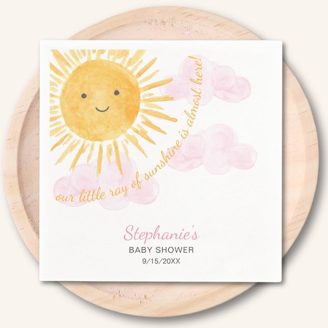 Vår lilla solstråle flickors baby shower pappersservett (Skapare uppladdad)
