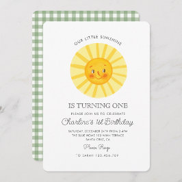 Vår lilla solstråle som vrider en Sol 1:a födelsed Inbjudningar