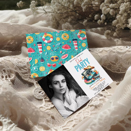 Vår lilla sommar är bassäng party andra årsdagen inbjudningar