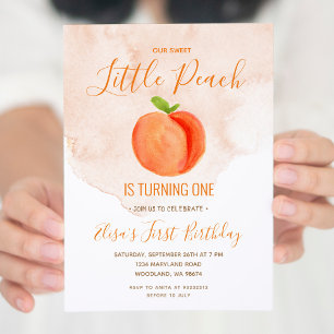 Vår lilla, söta Peach Birthday-inbjudan Inbjudningar