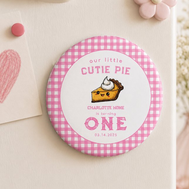 Vår lilla söta Pi-dagen 1-årsdag Magnet (Our Little Cutie Pi Day 1st Birthday Magnet)