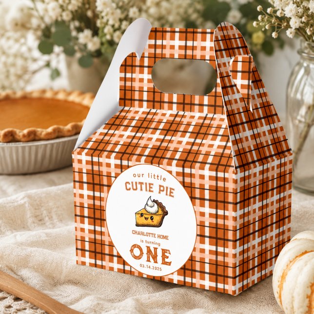 Vår lilla söta Pi-dags 1-års födelsedag Presentaskar (Our Little Cutie Pi Day 1st Birthday Favor Boxes)