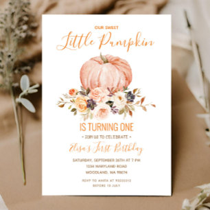 Vår lilla sötare Pumpkin Birthday-inbjudan Inbjudningar