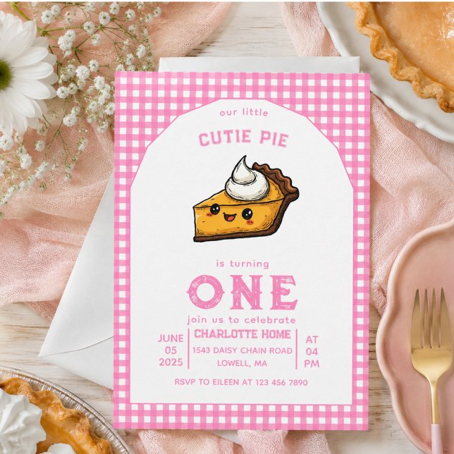Vår lilla sötnos Pi-dagen 1-årsdag Inbjudningar (Our Little Cutie Pi Day 1st Birthday Invitation)