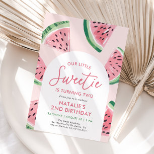 Vår lilla Sötnos Watermelon Birthday Inbjudningar