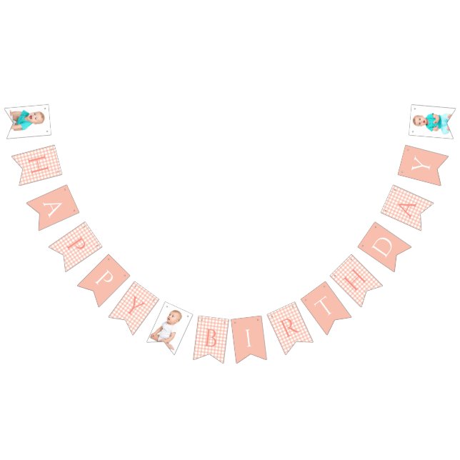 Vår lilla sötpeach är en Baby första födelsedag Vimplar (Alla)