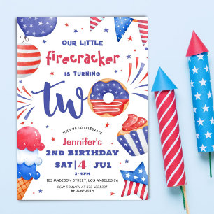 Vår lilla stöld 4 juli 2:a födelsedag inbjudningar