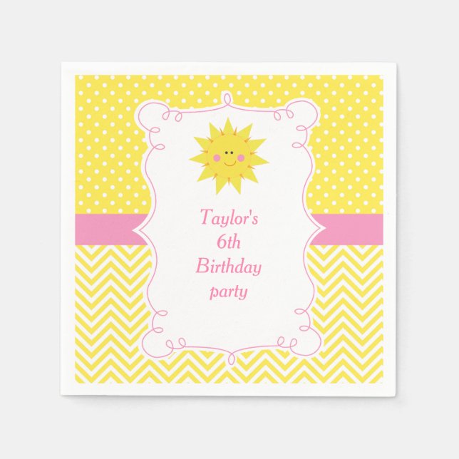 Vår lilla Sunshine Birthday-Tack Pappersservett (Framsidan)