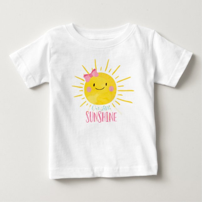 Vår lilla Sunshine Rosa Girl Girl Girl Baby Summer T Shirt (Framsida)