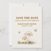 Vår lilla svamp Baby Shower Spara datumet