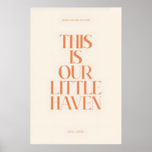 Vår lilla tillflykt Typografi Print, Orange Serif  Poster