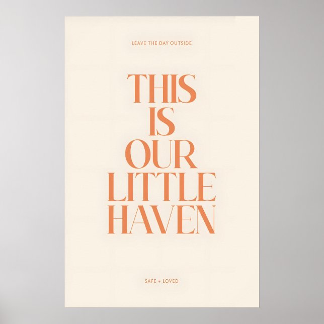 Vår lilla tillflykt Typografi Print, Orange Serif  Poster (Framsidan)